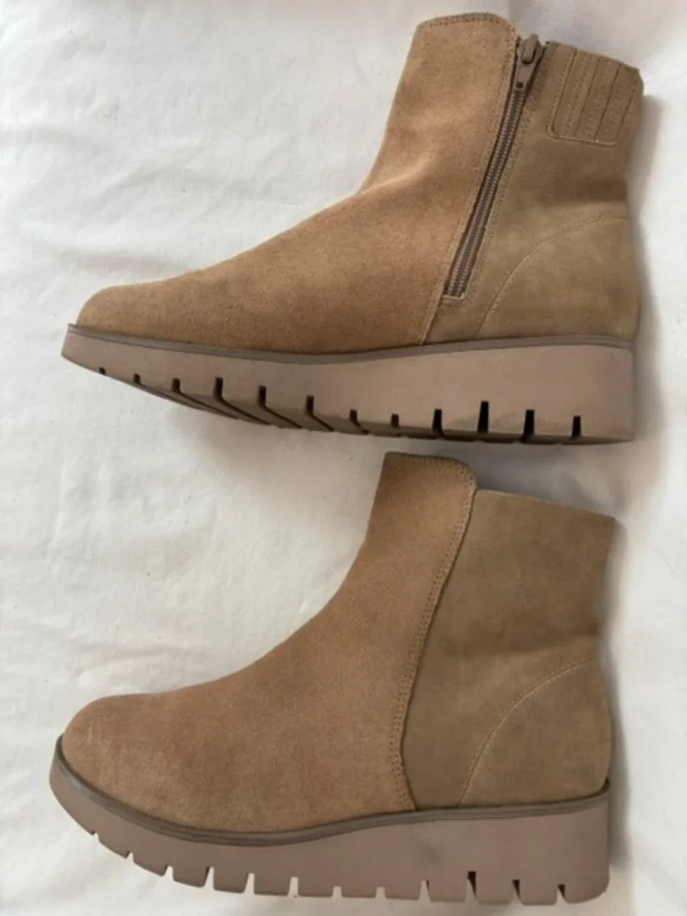 Rockport Dania Camel Suede Wedge Ankle Boot Women's Size 9